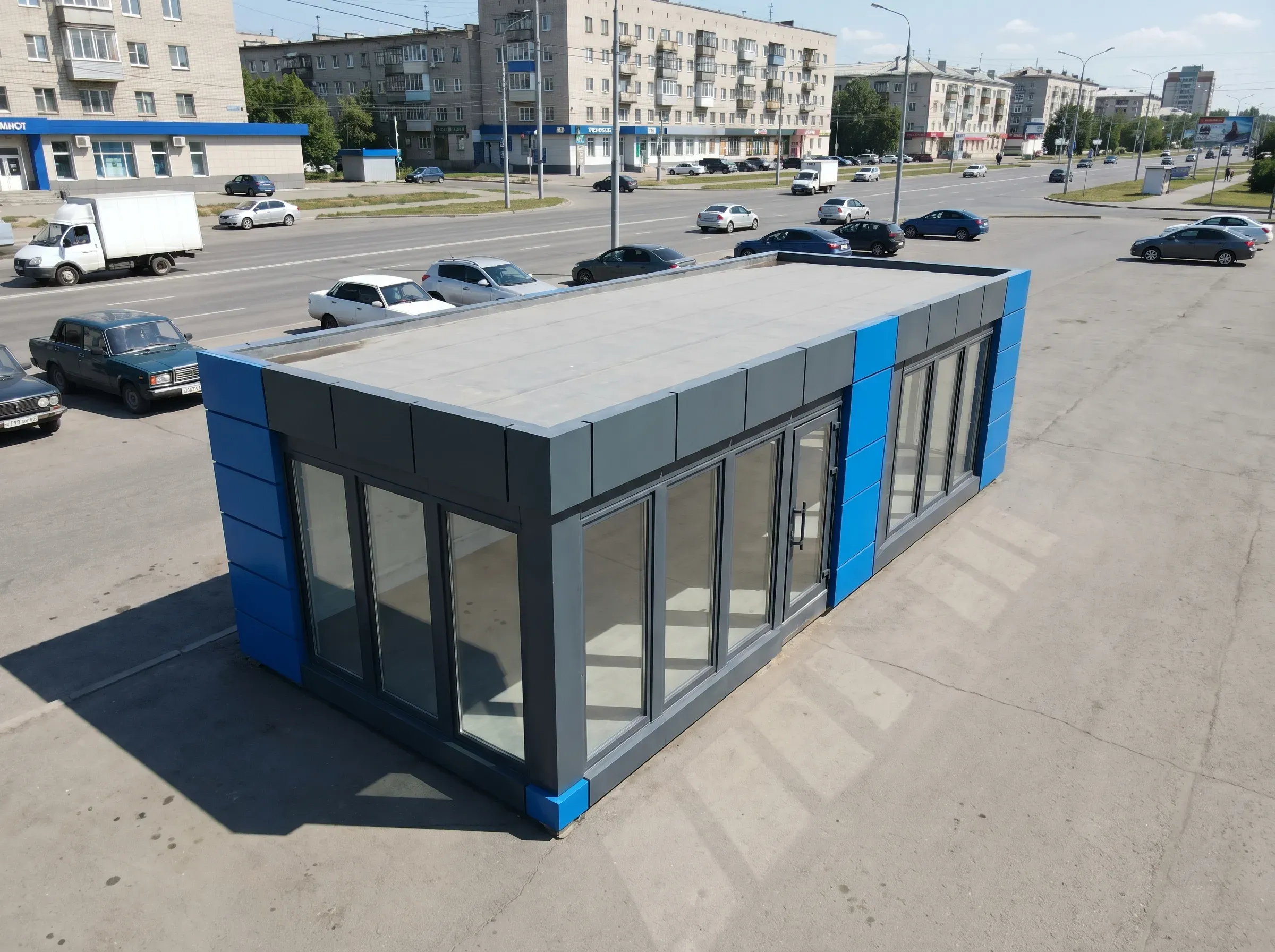 Торговый стеклянный павильон